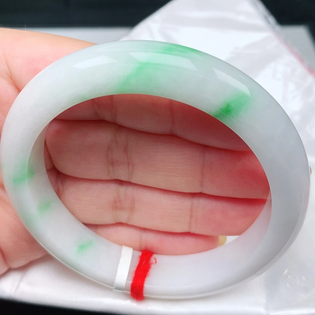 未镶嵌手镯翡翠30白底青