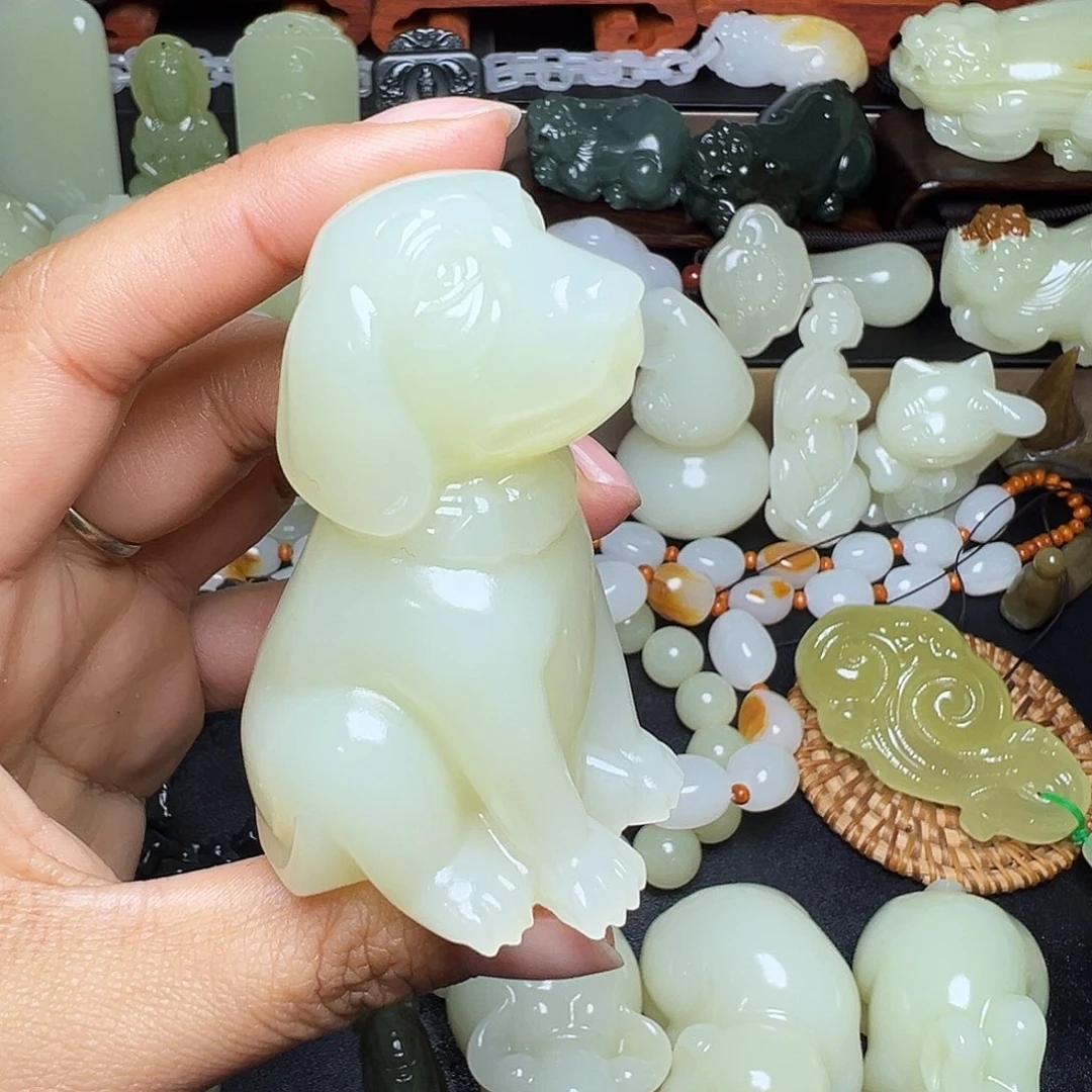 沙***鹰软玉未镶嵌把件新疆天然精品料子