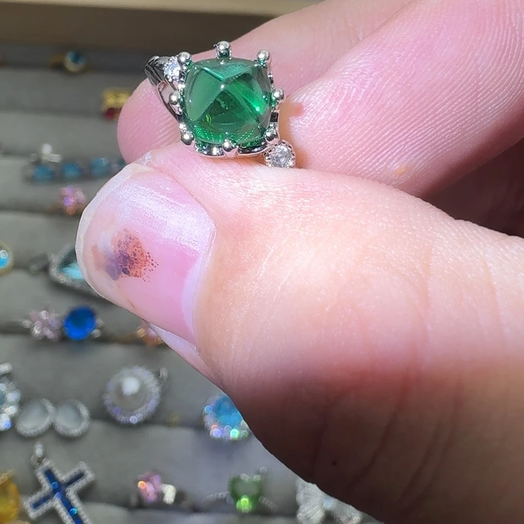 托帕石戒指银S925镶嵌