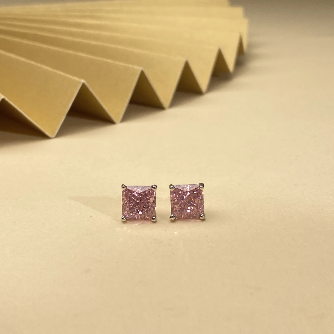 925银合成锆石银制品 【小北严选】锆石耳钉22-17H79X31【约7*7mm】