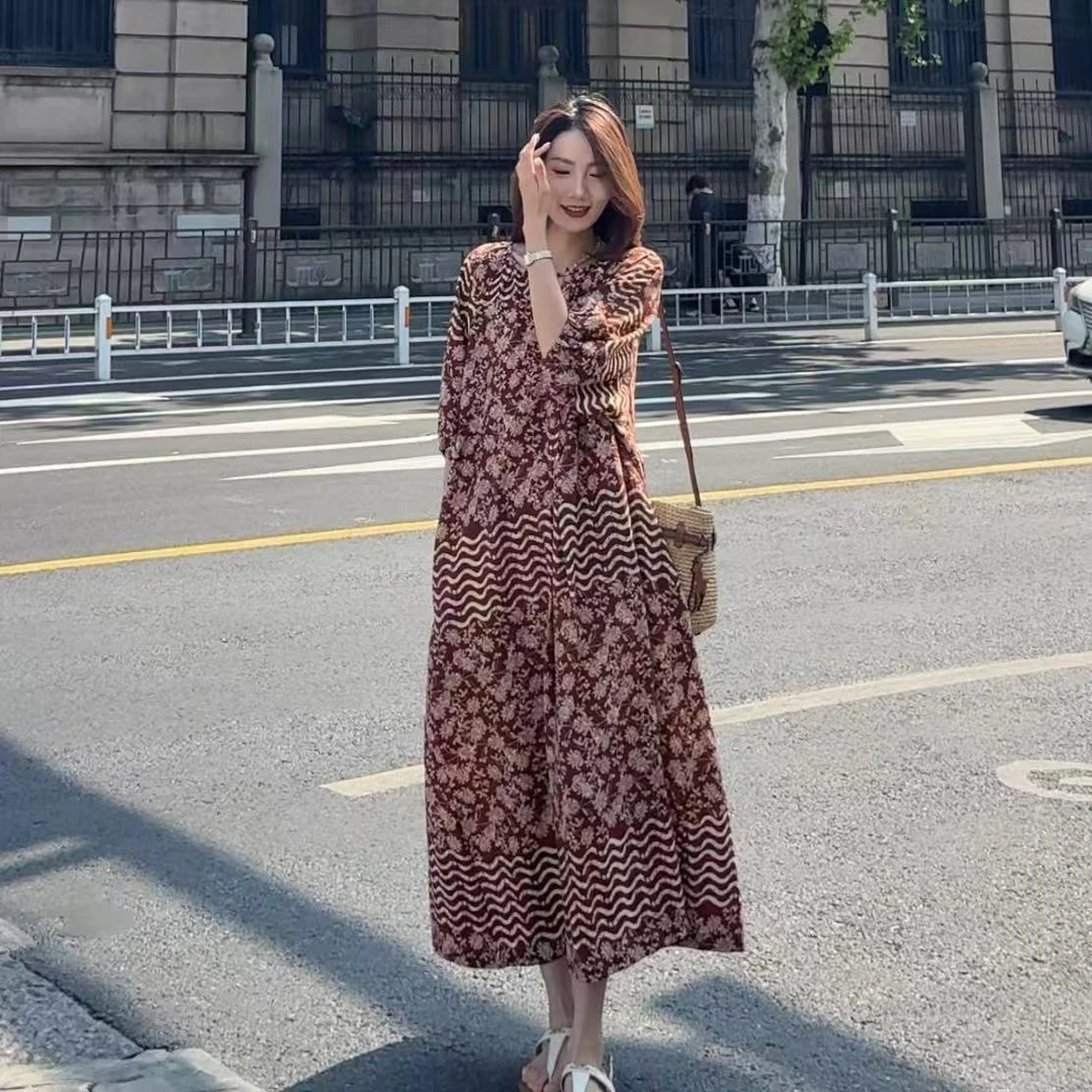 （人丝亚麻）夏季新款西双版纳旅游必备衣裙W027-1-029