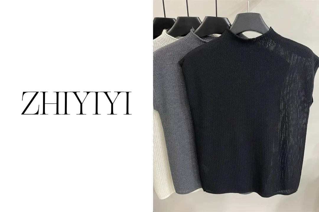 【ZHIYIYI】娟子推荐88612秋季新款时尚洋气半高领休闲百搭无袖