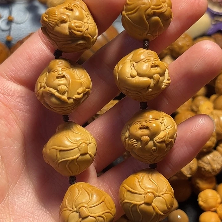 橄榄核手串/手链荷叶财神