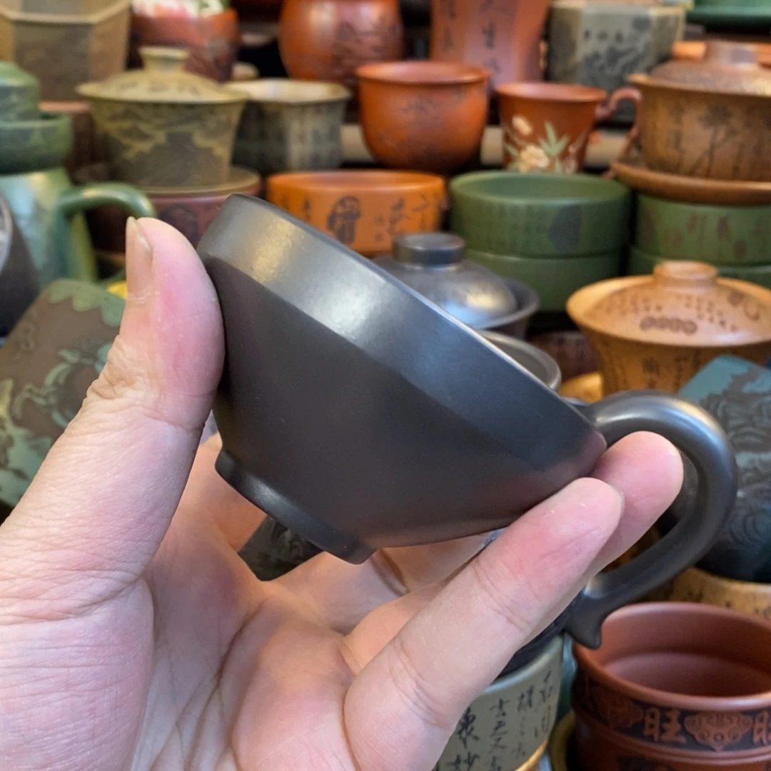 紫砂杯子山**川宜兴全手工紫砂杯