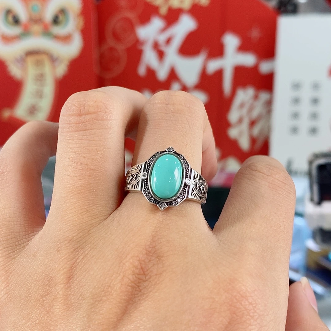 绿松石银S925镶嵌珠宝奇石