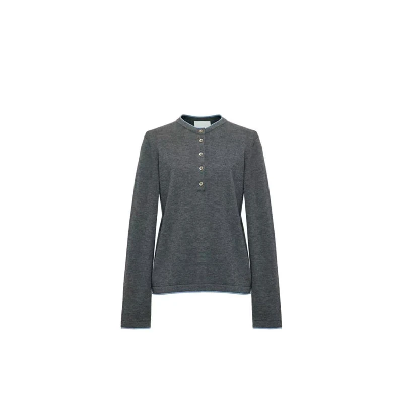 半开领叠层混纺针织衫长袖9570