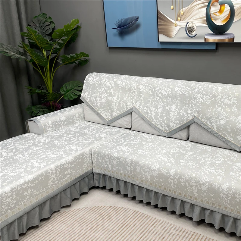 【新款雪尼尔全套/坐垫+靠背+扶手】防滑沙发盖布高档四季款坐垫