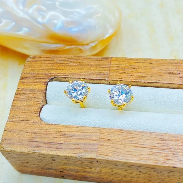 耳饰 P0735黄色精品六爪耳钉多样性发货16526