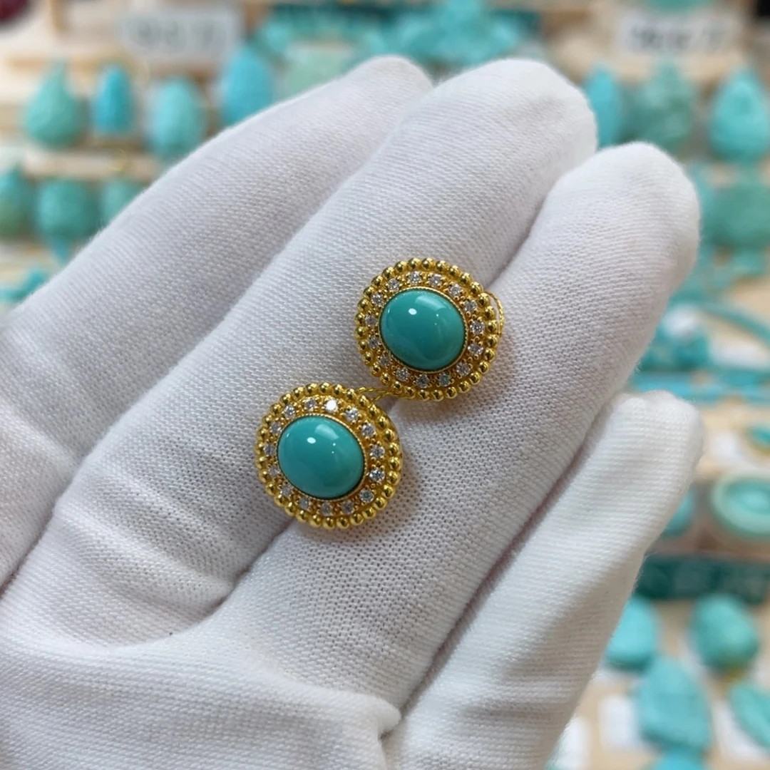 18K金镶嵌绿松石珠宝奇石