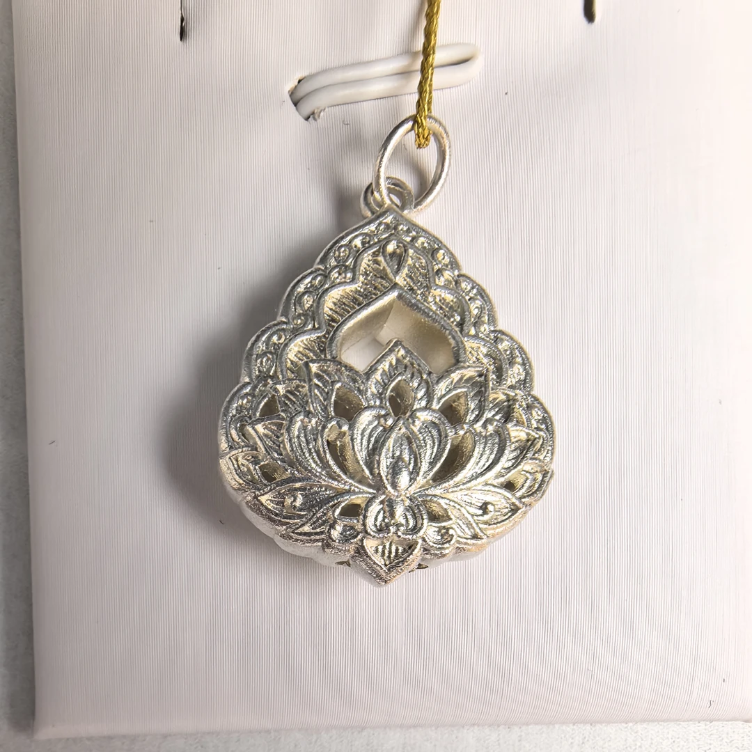 吊坠足银 莲花坐台吊坠