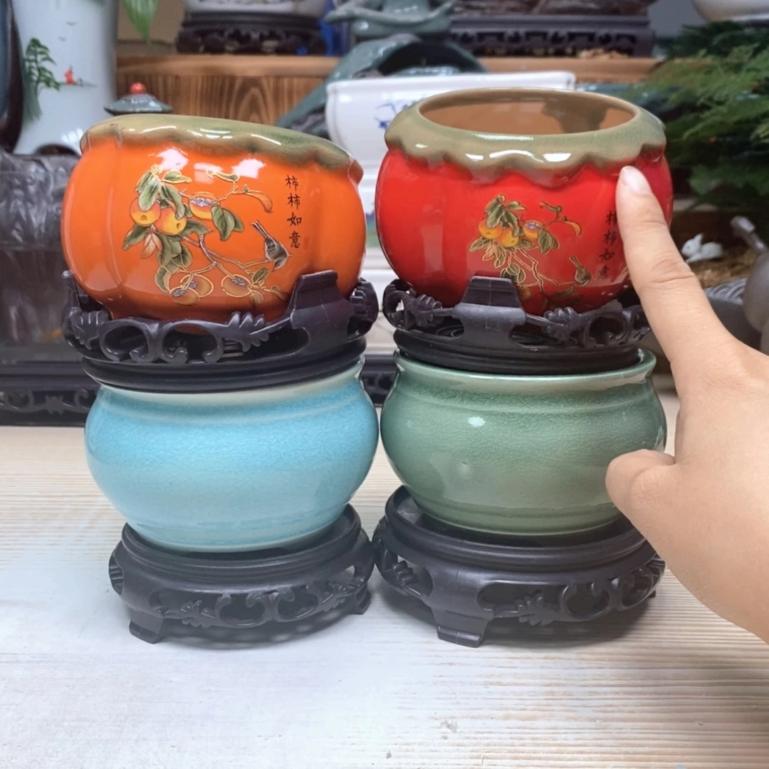 紫砂花盆陶瓷艺术花盆陶瓷，
