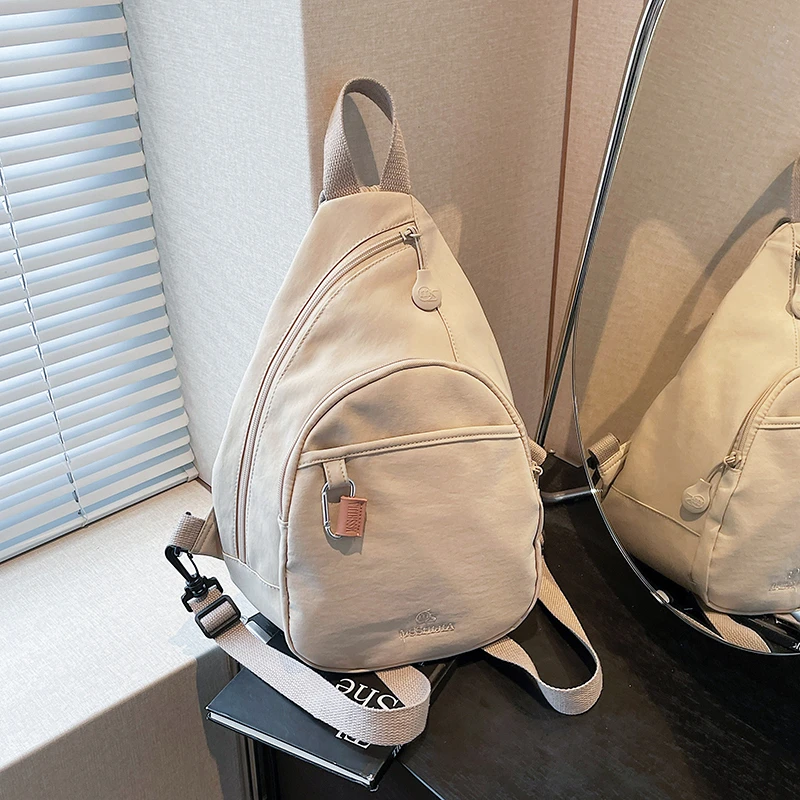 多用双肩包女2025新款牛津布休闲百搭户外旅游登山小背包斜挎胸包