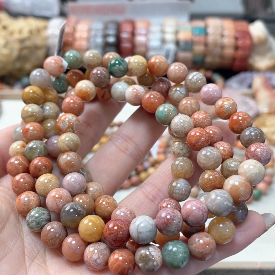 硅化珊瑚（珊瑚玉）未镶嵌手链鱼*058