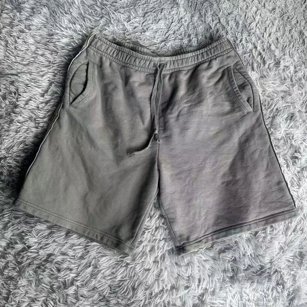 95新 GUCCI/古驰  Logo条纹抽绳系带休闲短裤 男款 灰色 三XL
