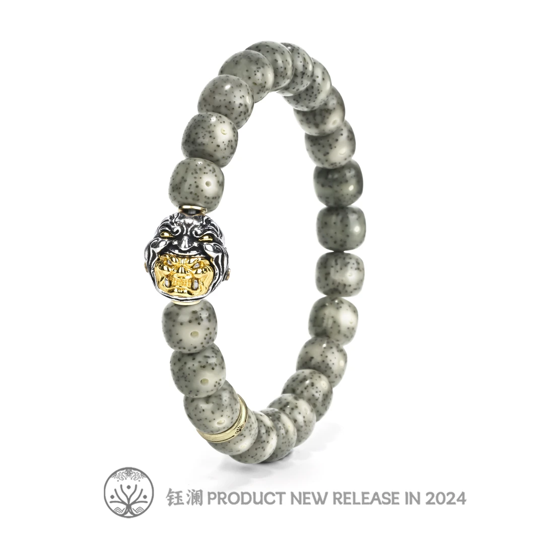 钰澜文玩星月菩提-海南毛感料-10*9糯冰+吞金恶僧搭配款