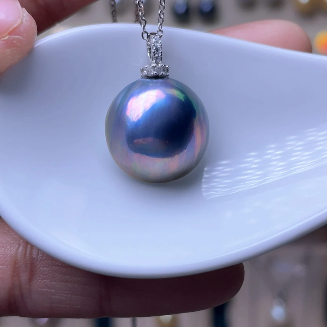 淡水珍珠吊坠银S925镶嵌