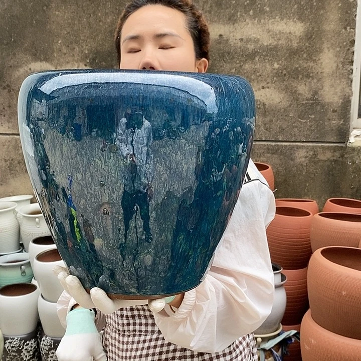 紫砂花盆瑕疵口27高30
