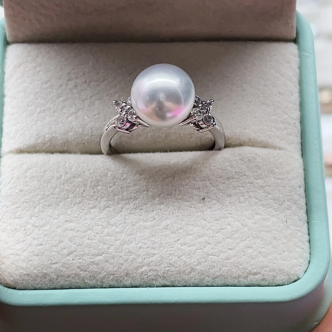 海水珍珠戒指银S925镶嵌