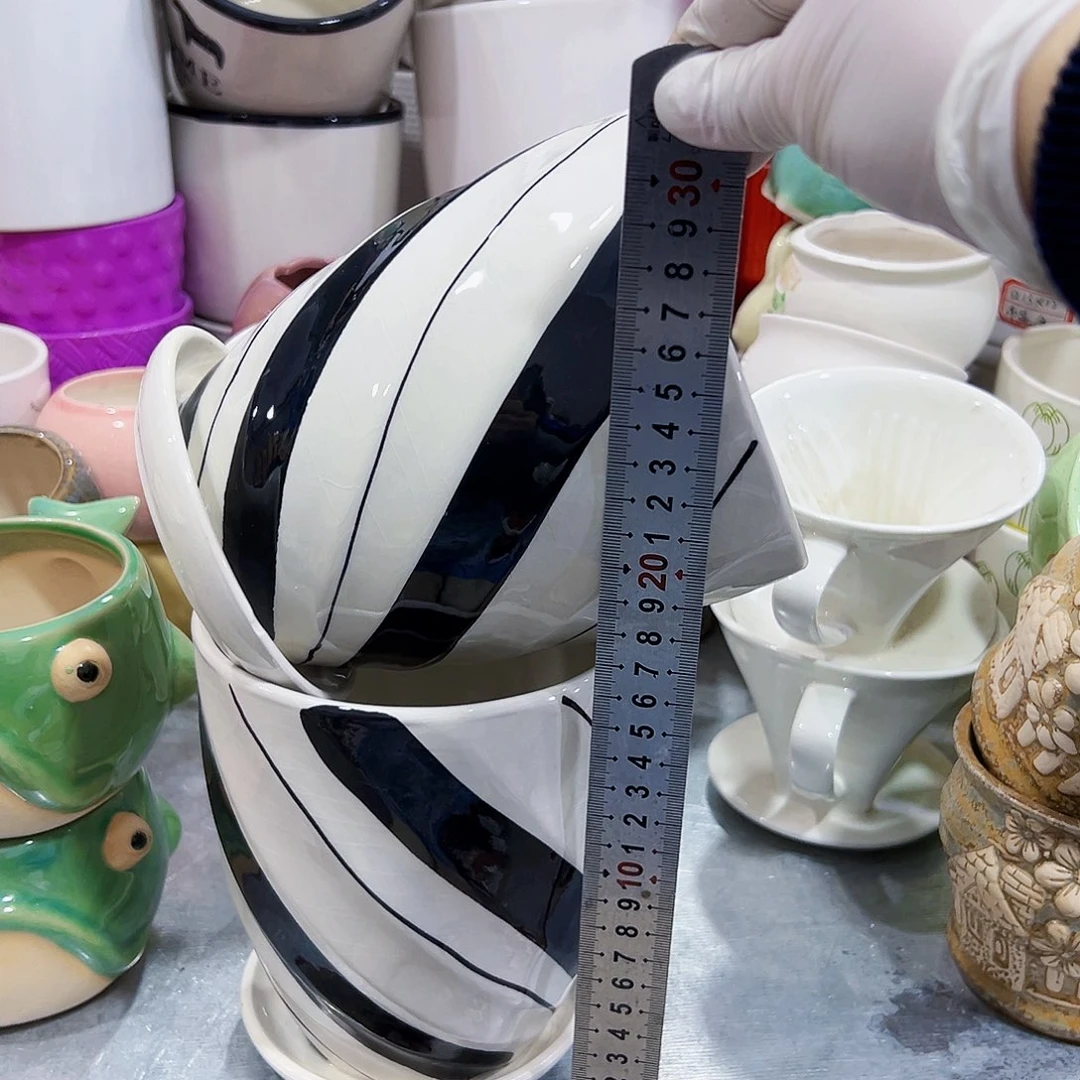 有孔，外贸尾单陶瓷花盆凑单10米包邮