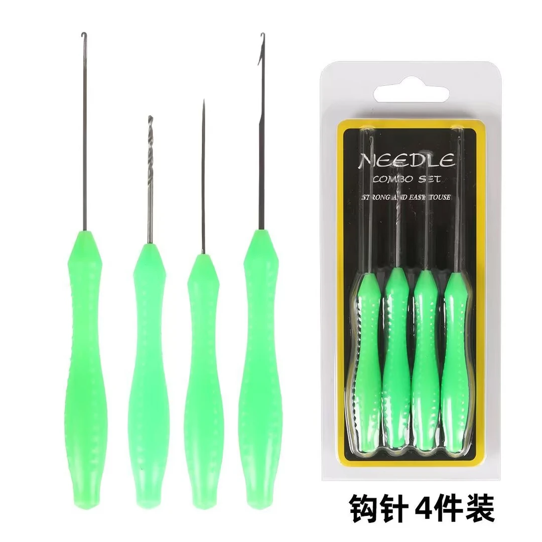欧式鲤鱼钓钩针4件套装丸型饵工具配件钓鱼珠珠硅胶串饵钩针