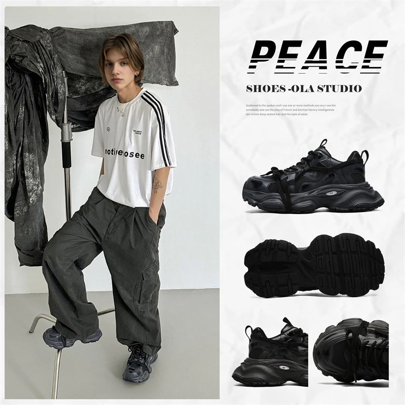 港风复古厚底网面老爹鞋ins涂鸦百搭休闲运动鞋-8621/8622