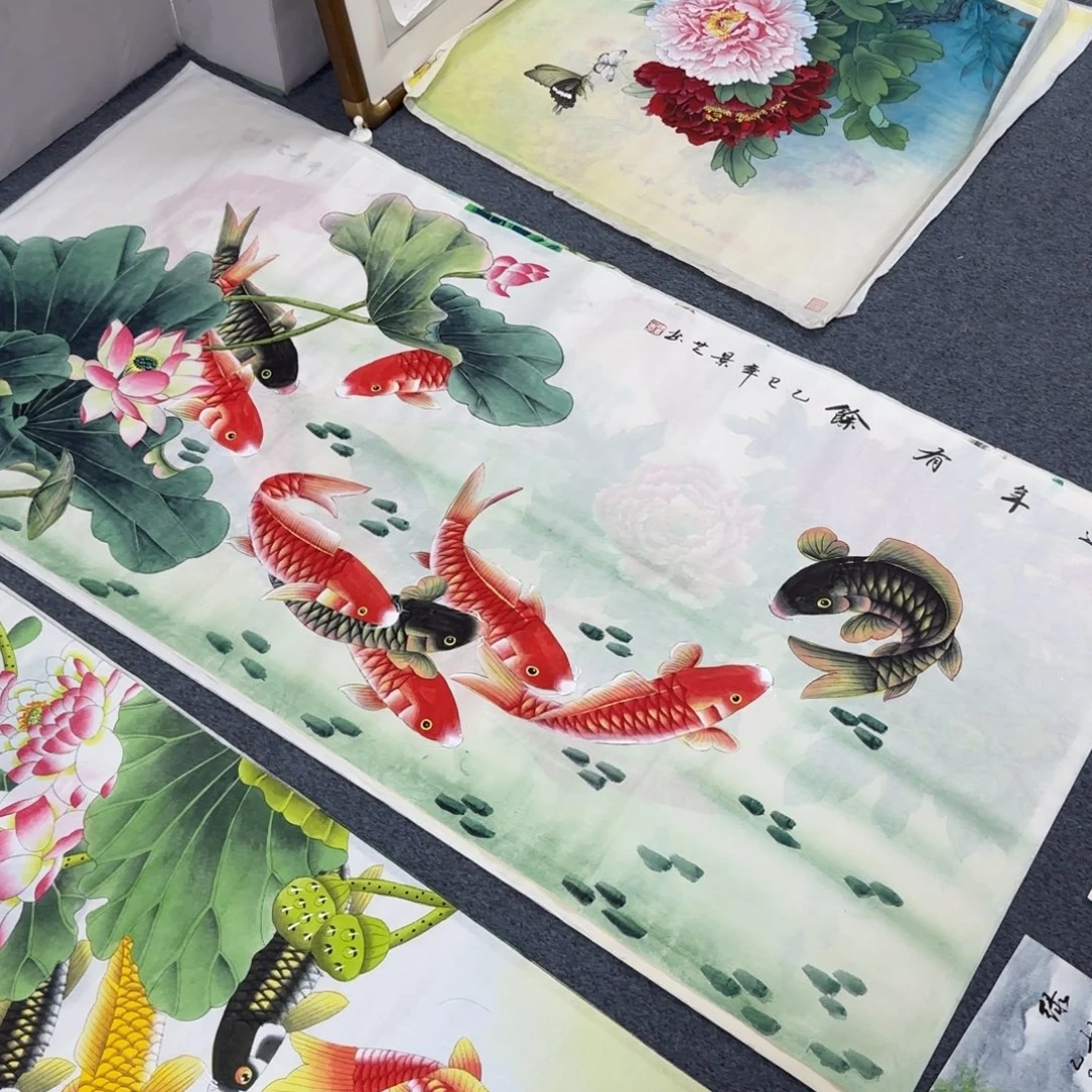 国画尺寸70X138手绘作品