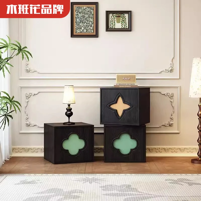 木班花绿叶柜极简经济型收纳柜轻奢方形置物柜收纳盒轻奢方形