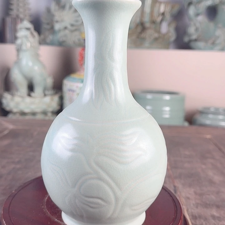 汝窑鹅颈瓶品相完美