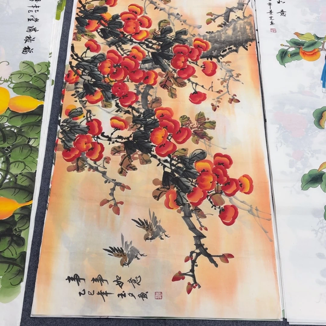 国画140×70手绘画画画