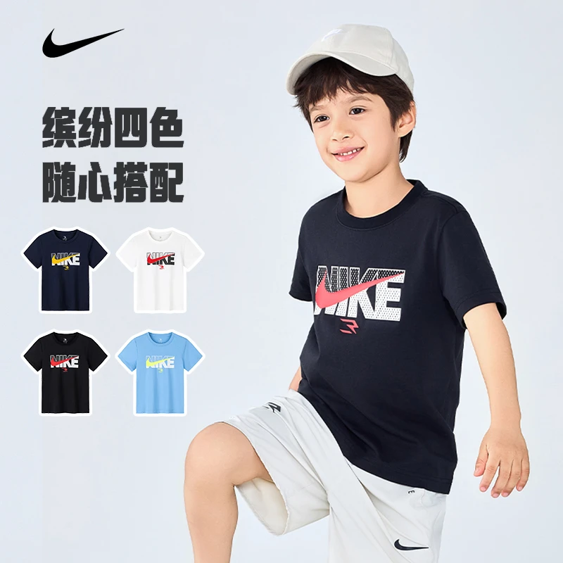 Nike 3brand儿童童装2025款夏季美式潮流运动短袖T恤RWB-TE-1528