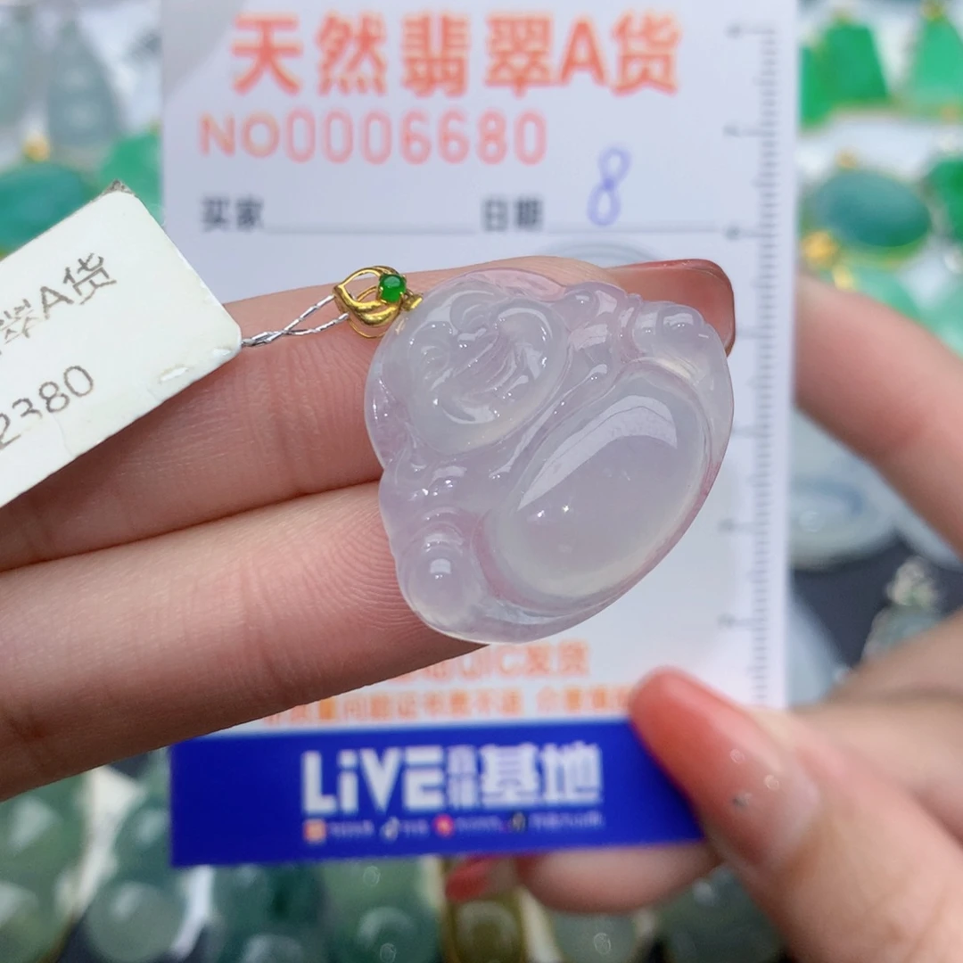 翡翠颈饰18K金镶嵌彤***店佛公