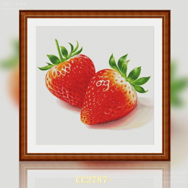 【CC2787-美食系列之两颗草莓】十字绣2025新款小件线绣客厅餐厅
