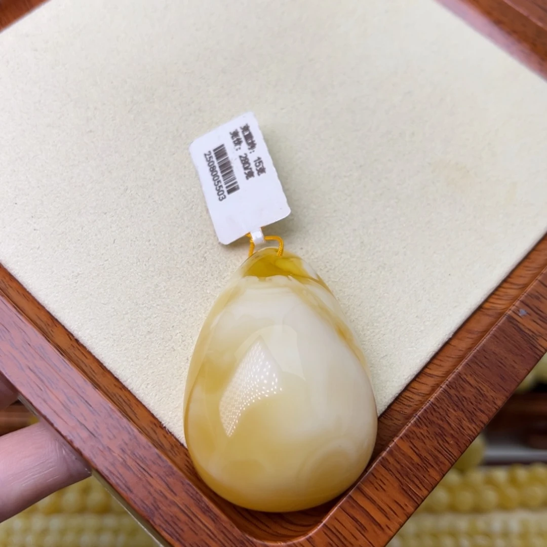 蜜蜡颈饰未镶嵌水滴