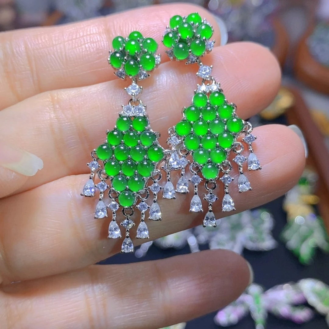 翡翠颈饰银S925镶嵌天然翡翠