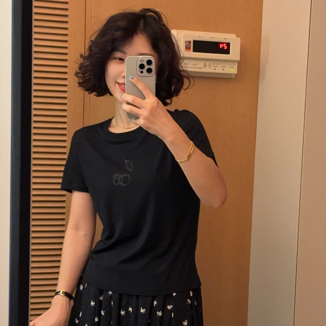 XIYE&W【黑樱桃T】印花T恤