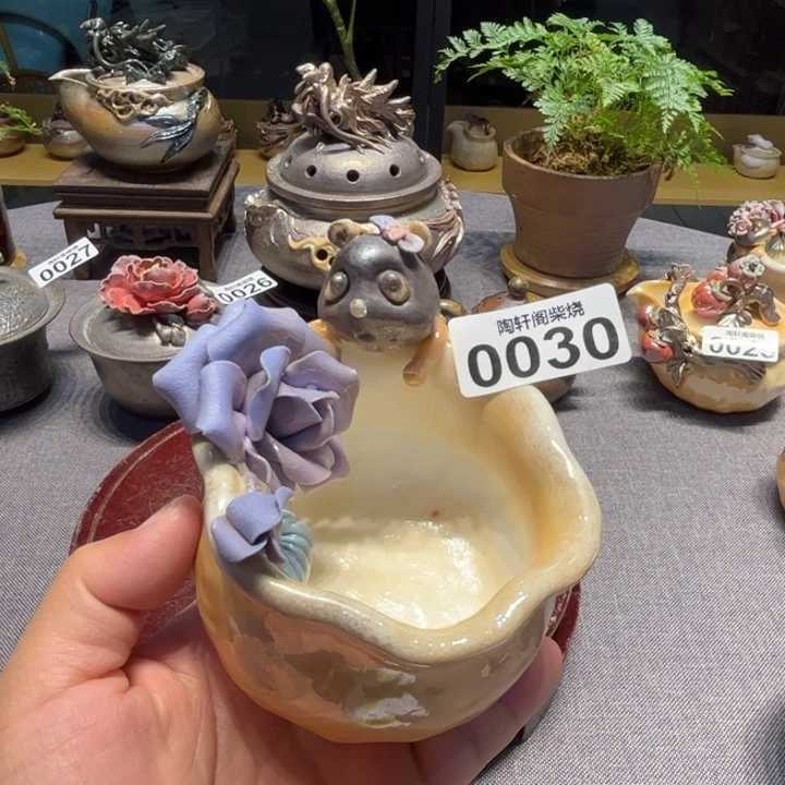柴烧茶器，纯手工制作