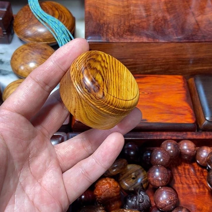 黄花梨/降香黄檀经典虎皮纹圆盒