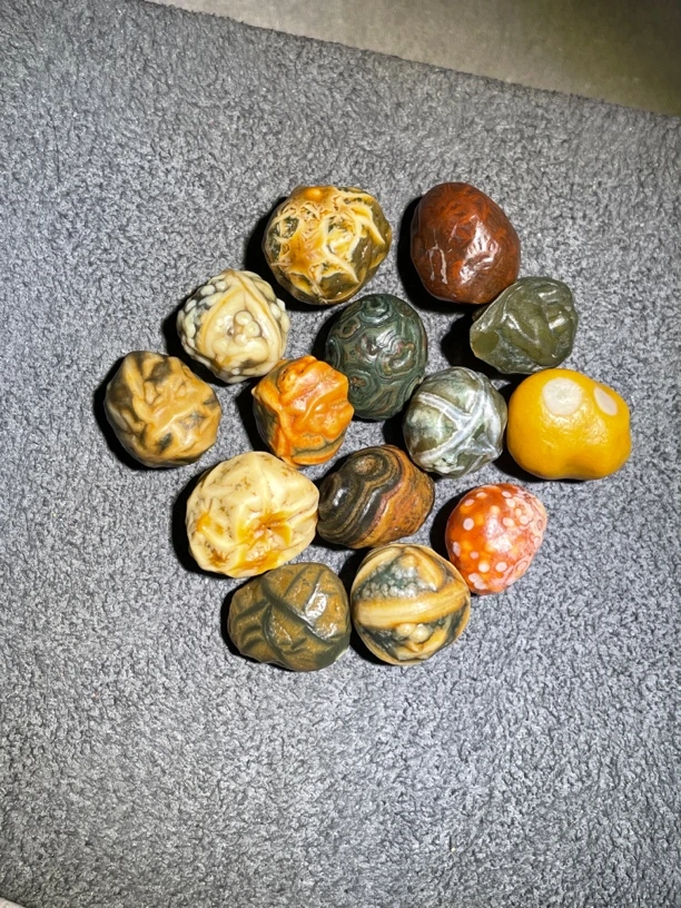 天然阿拉善戈壁小石创意摆件DIY小彩珠