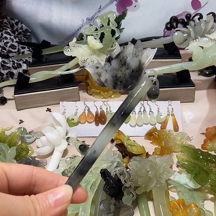 岫玉未镶嵌发簪发簪