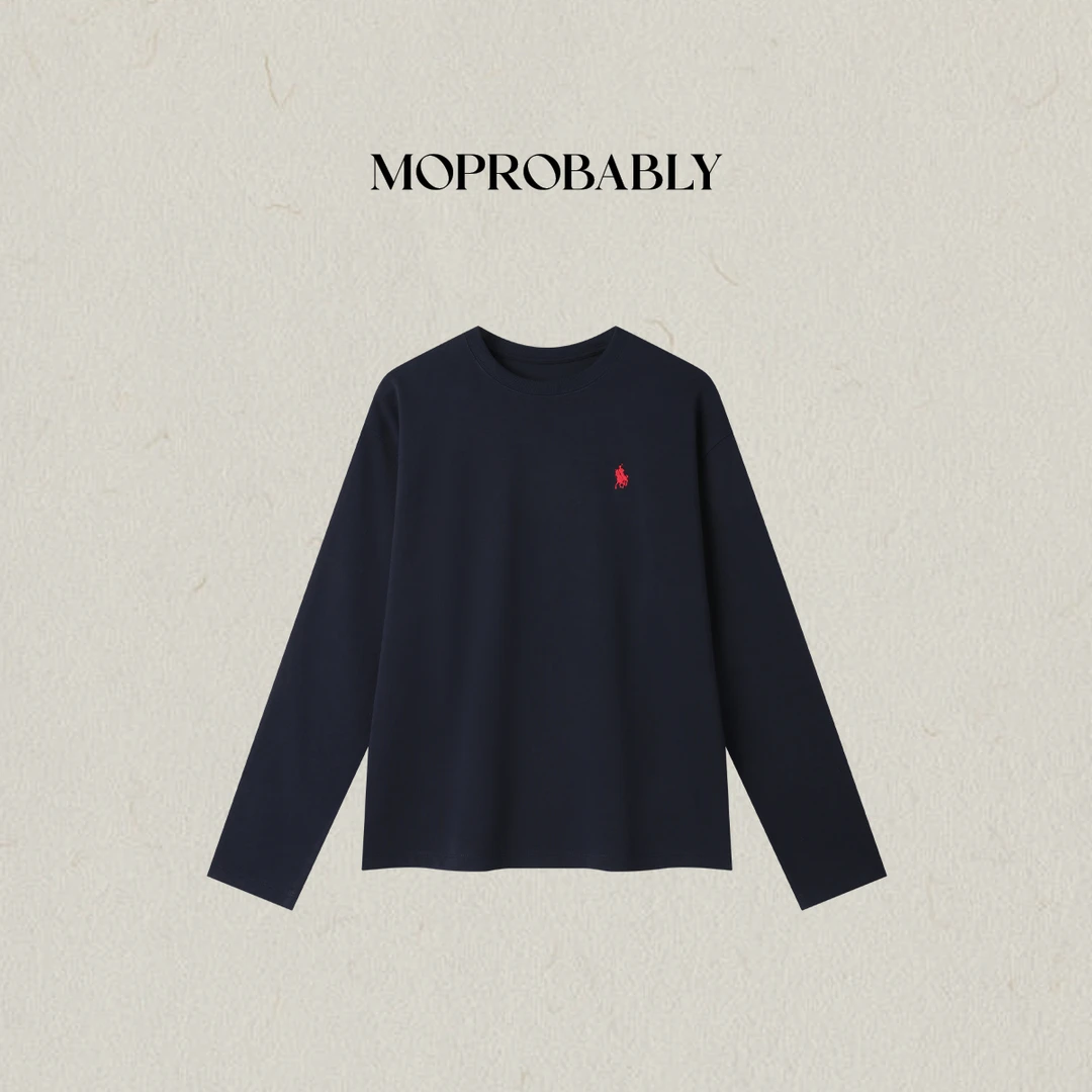 Moprobably李予诺「常青藤」“100%棉”气质通勤圆领长袖T恤L5348003