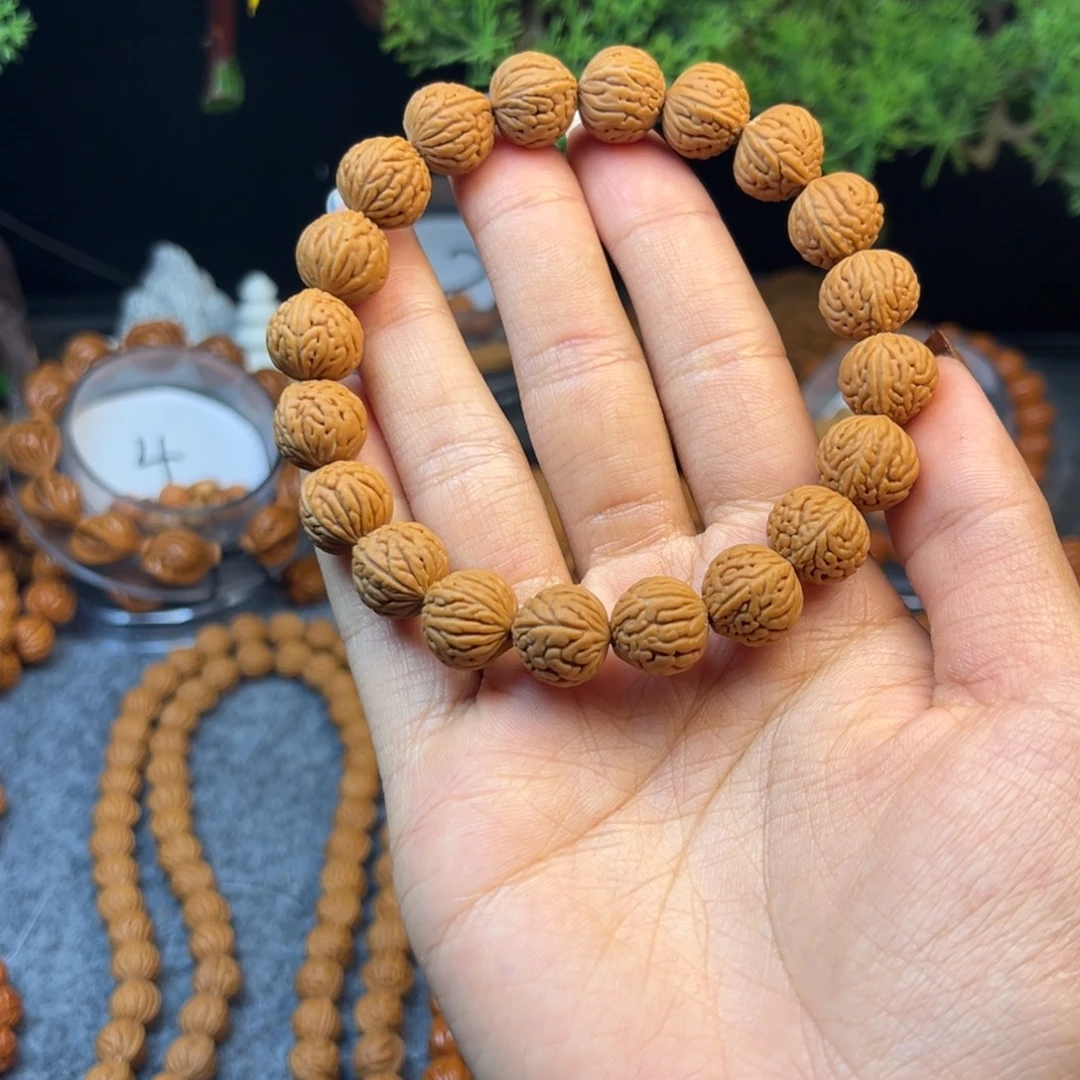 手串桃核桃核单圈野生脑纹