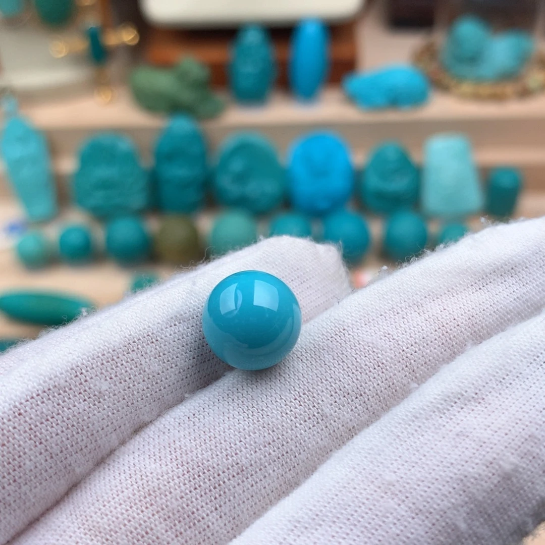 绿松石未镶嵌圆珠卡10.8