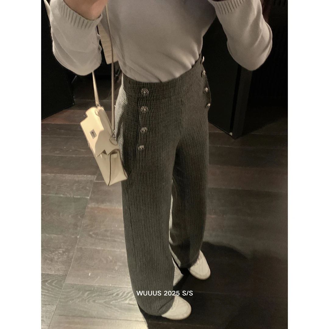 【漫步英伦】51.9%粗花呢直筒裤3084