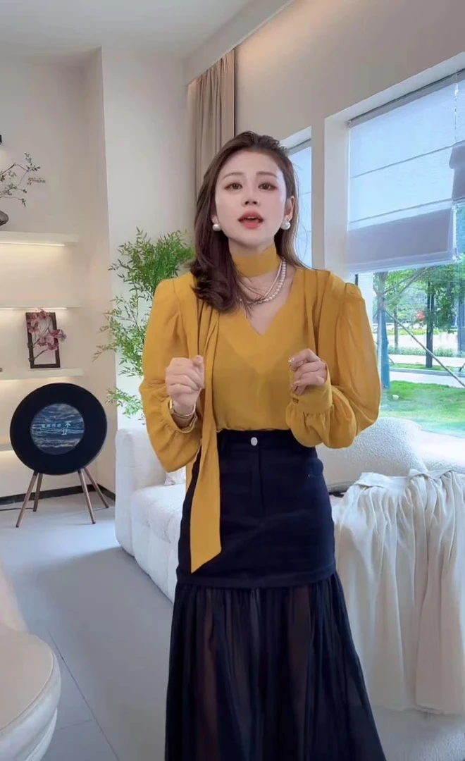 YANGYANG 职场通勤纯色宽松百搭长袖衬衫女新款高级感上衣