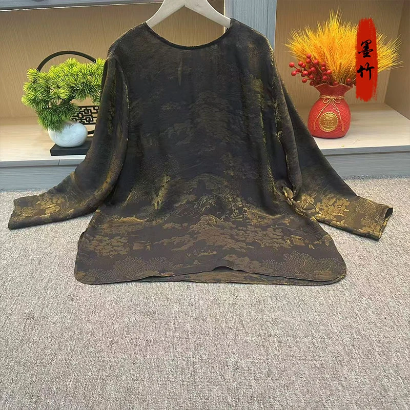 【69813】气质长袖网红新中式中国风女士时尚女装上衣渐变色