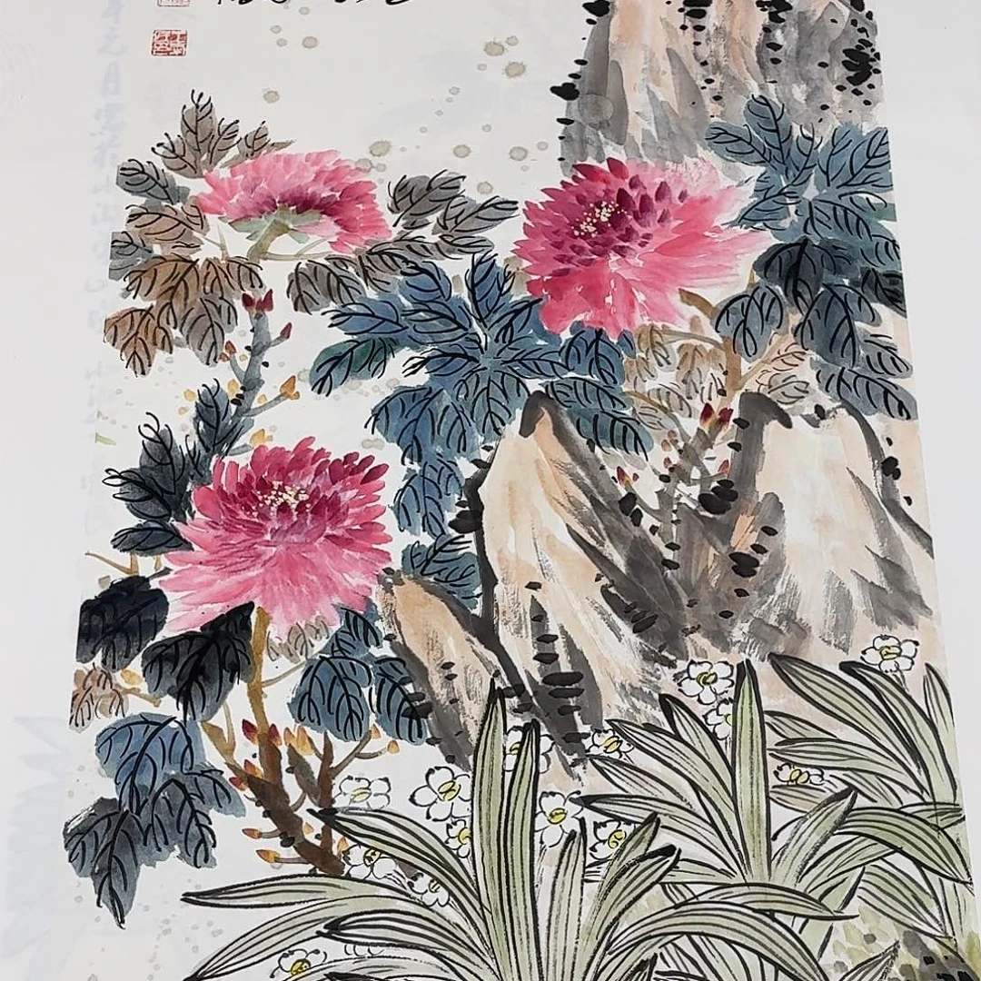 国画三尺花鸟一项