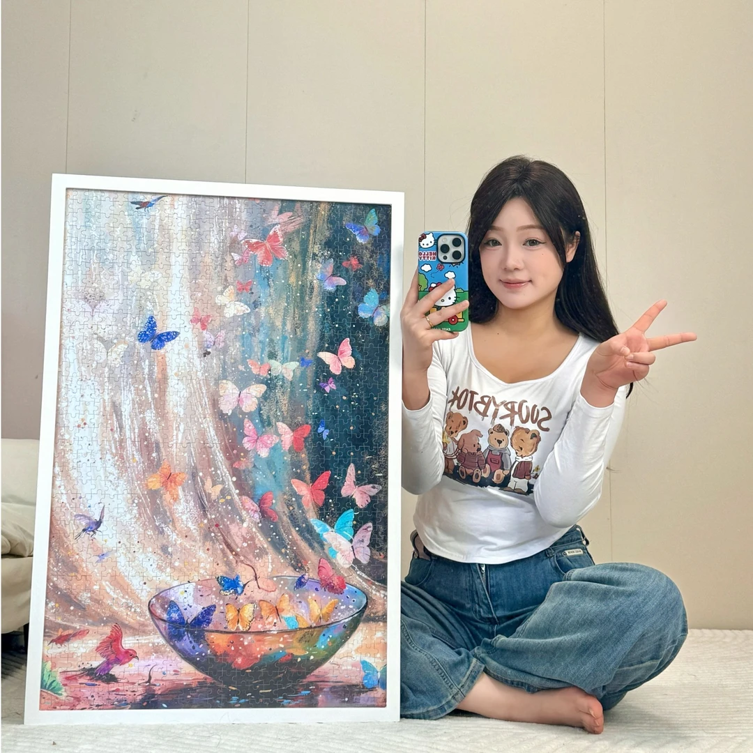 Ezz图韵小铺正品《蝴蝶梦境》300/500/1000高清木质拼图