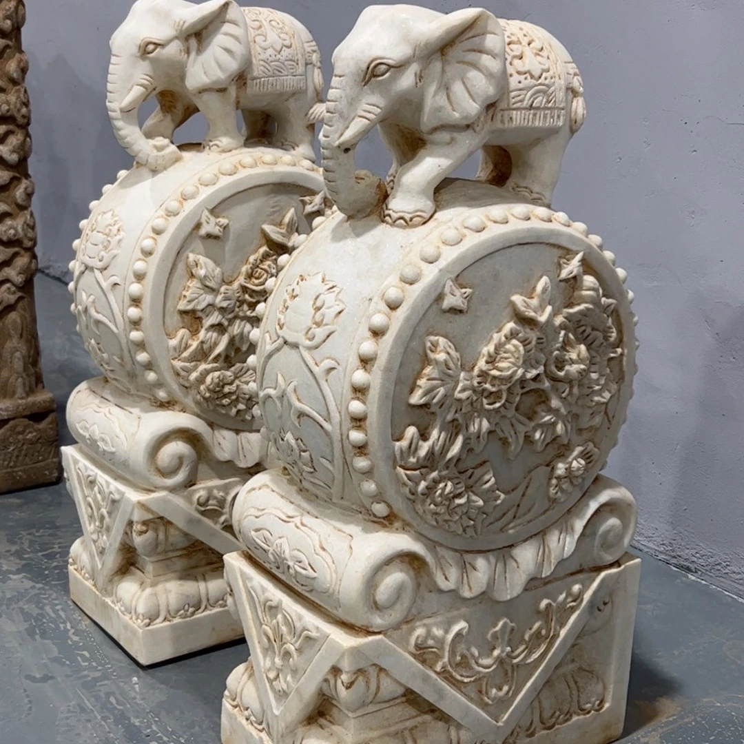 汉白玉抱鼓石不包邮