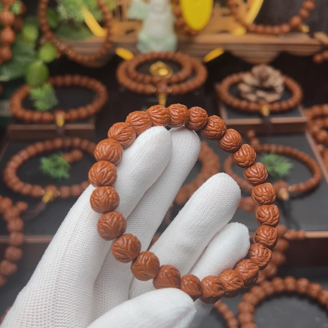 吊坠桃核传**哥1.0新品双脊龙手串