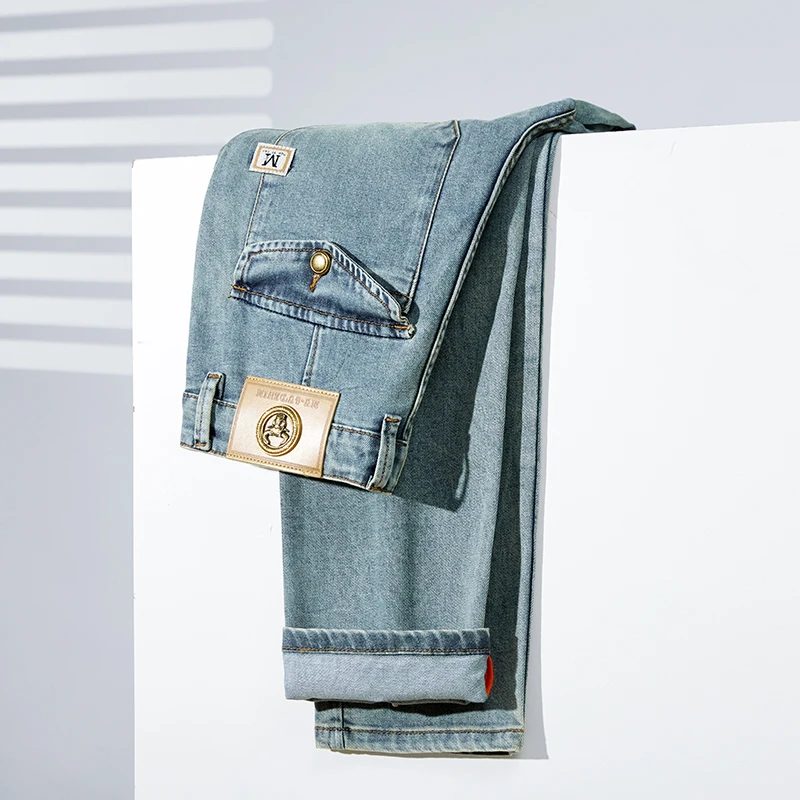 薄款【超柔】莱赛尔弹力直筒牛仔裤男 青年长裤九分裤夏裤子418